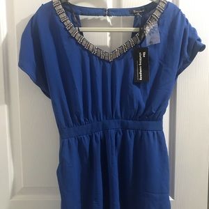 Jewel detailed Romper - Blue, size small